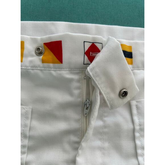 Vintage 40s 50s Catalina Men’s Bathing Suit Short Nautical Flag Print Waist 34 - Picture 10 of 11